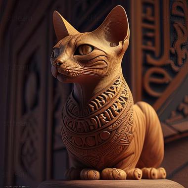 3D model Abyssinian cat (STL)